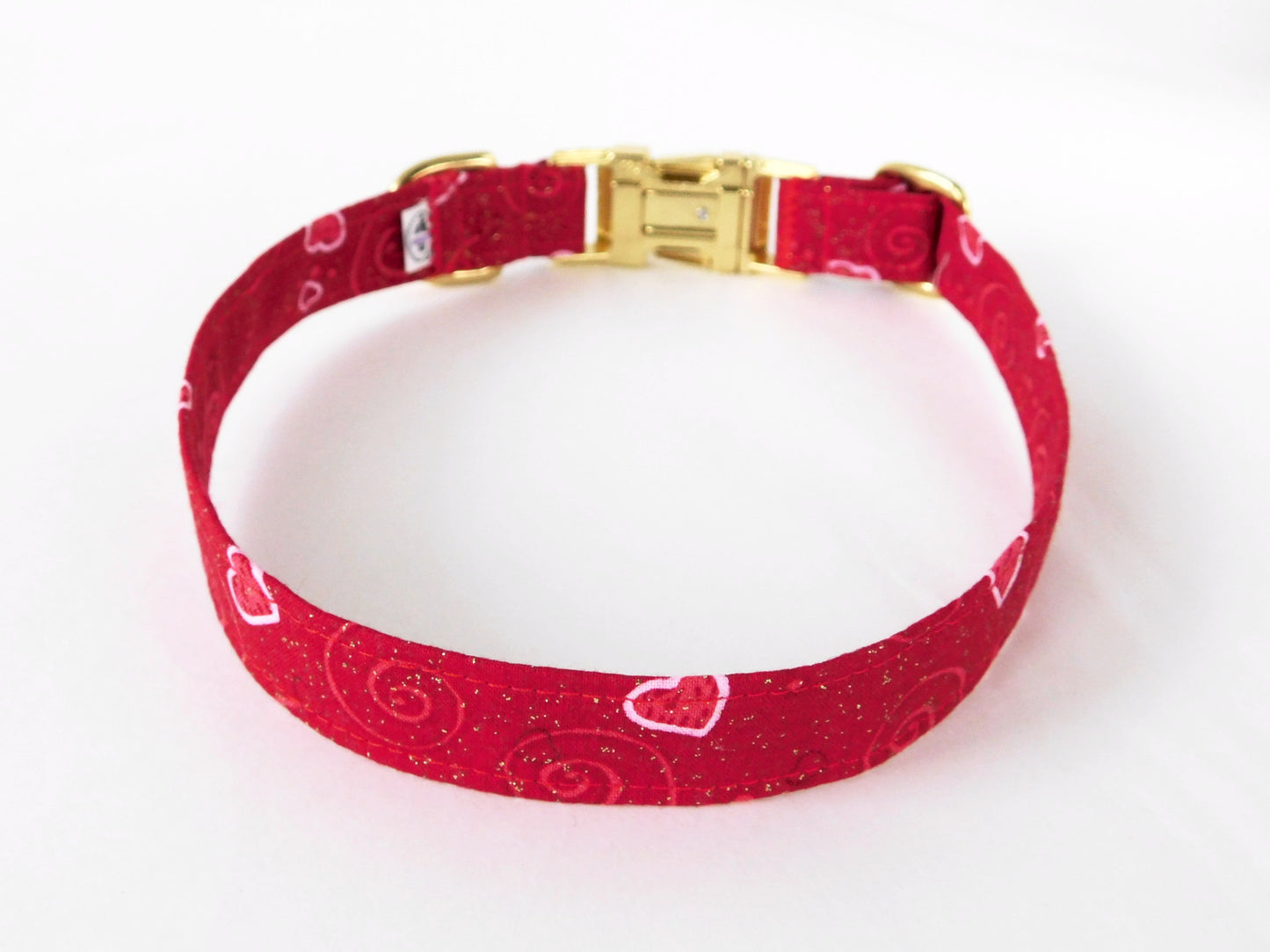 Red Swirls with Hearts Collar - Charlotte's Pet