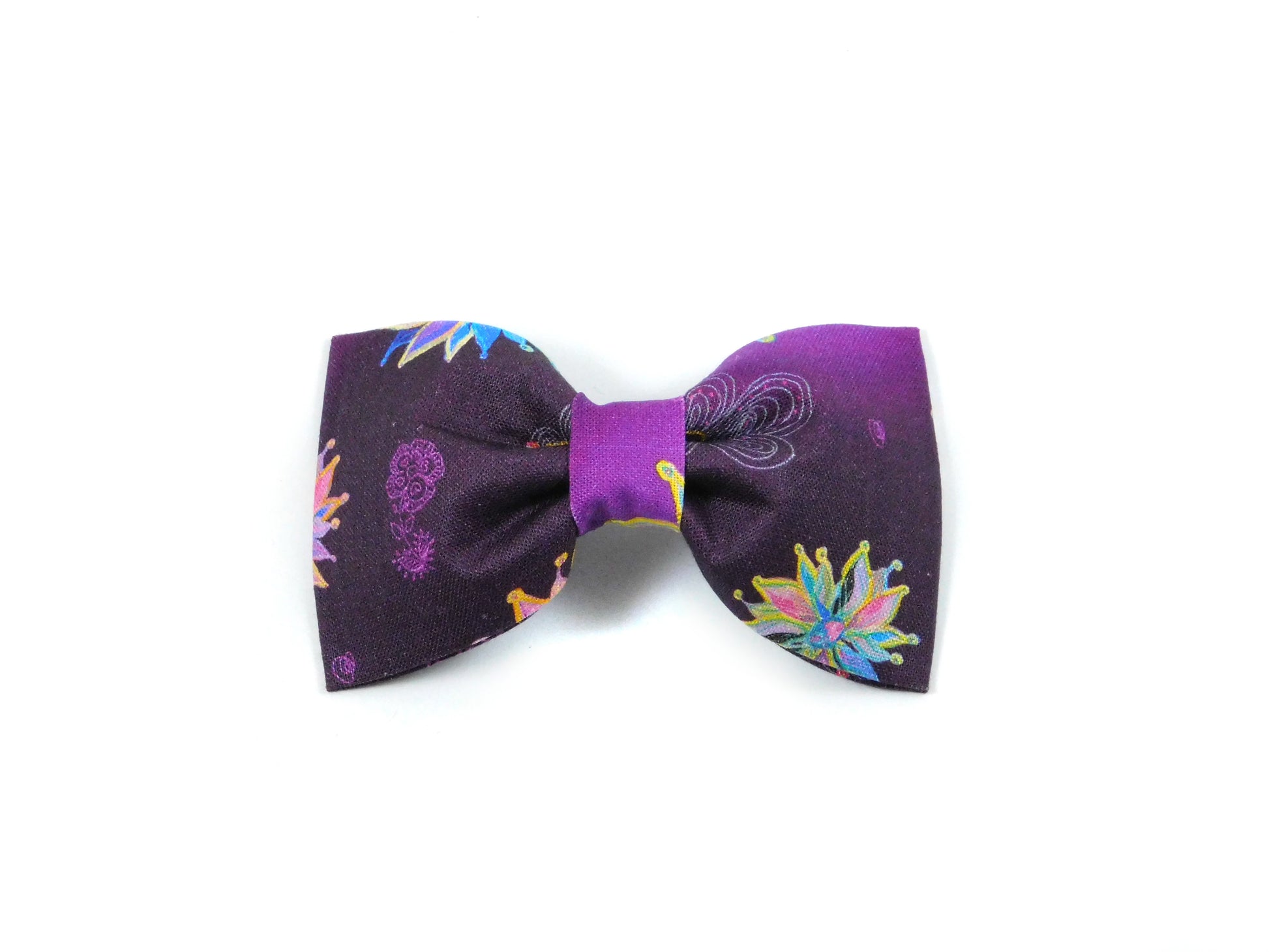 Purple Winter Flowers Bow Tie/ Collar Flower - Charlotte's Pet