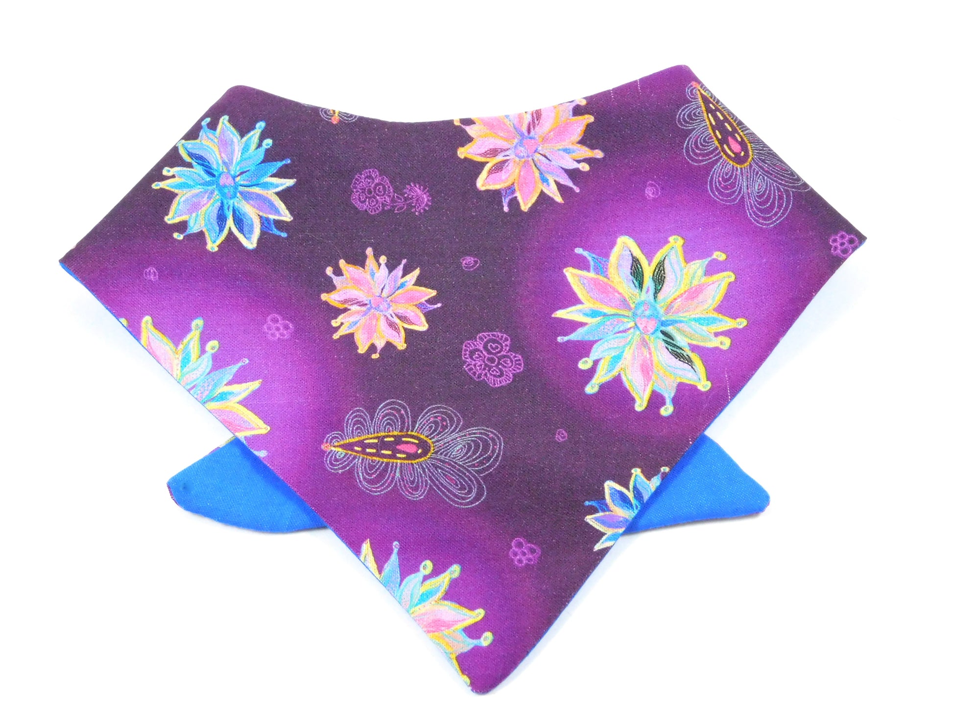 Purple Winter Flowers Bandana - Charlotte's Pet