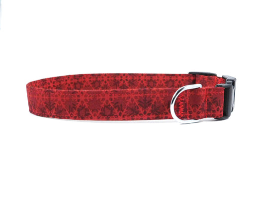 Red Snowflakes Dog Collar/ Cat Collar - Charlotte's Pet