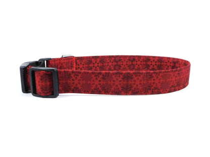 Red Snowflakes Dog Collar/ Cat Collar - Charlotte's Pet