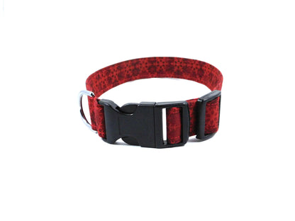 Red Snowflakes Dog Collar/ Cat Collar - Charlotte's Pet