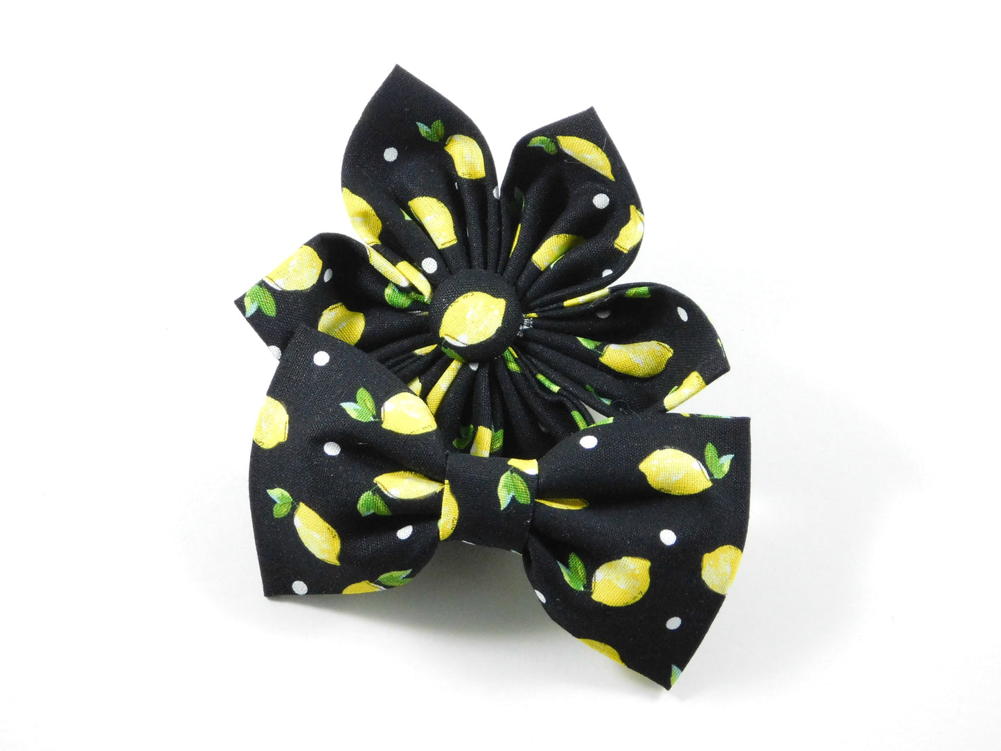 Black Lemons Dog Bow Tie/Collar Flower - Charlotte's Pet