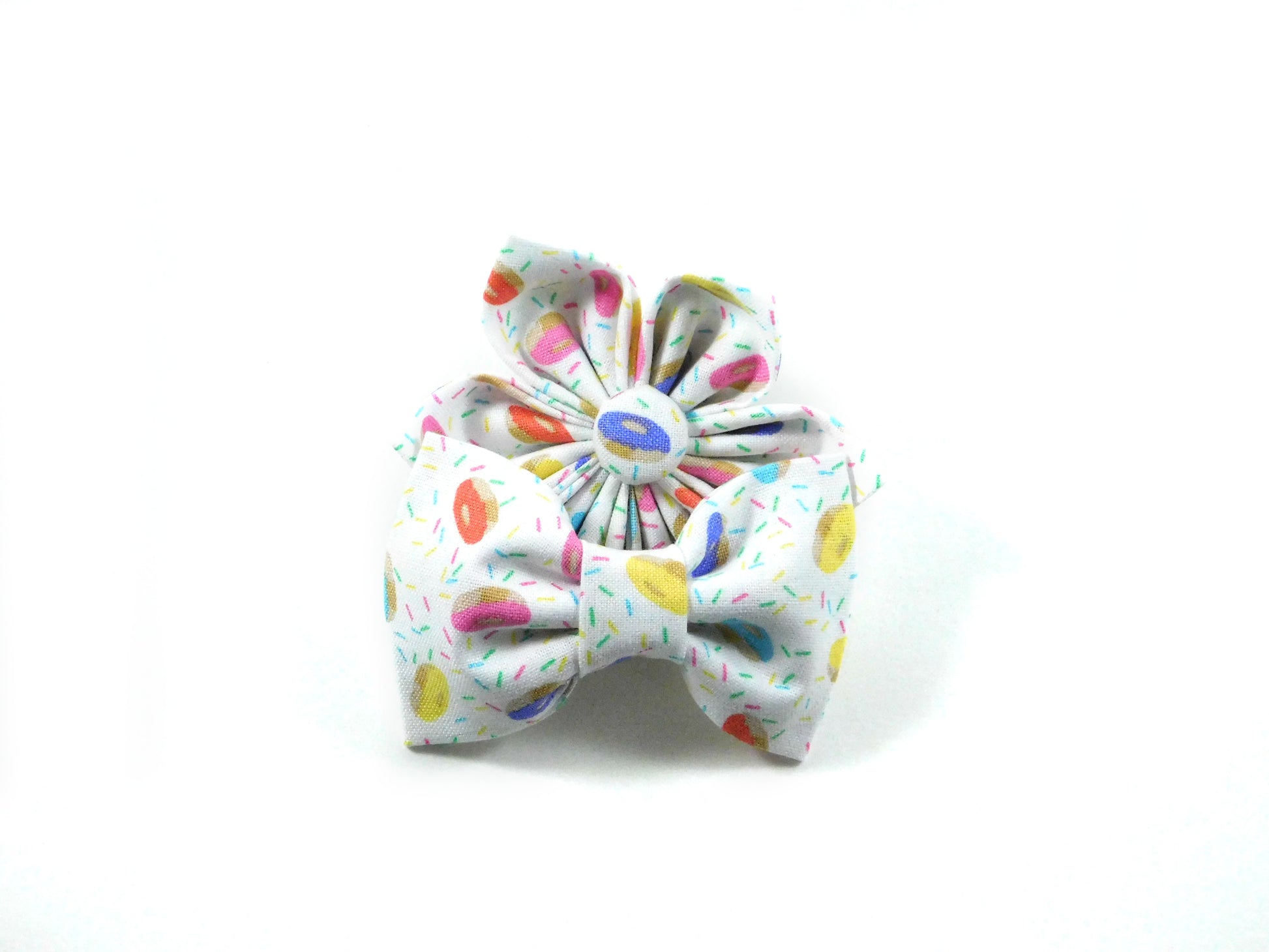 Sprinkled Donuts Collar Flower/Bow Tie - Charlotte's Pet