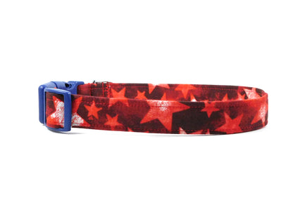 Scattered Red Stars Dog Collar/ Cat Collar - Charlotte's Pet