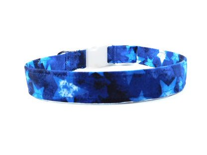 Scattered Blue Stars Dog Collar/ Cat Collar - Charlotte's Pet