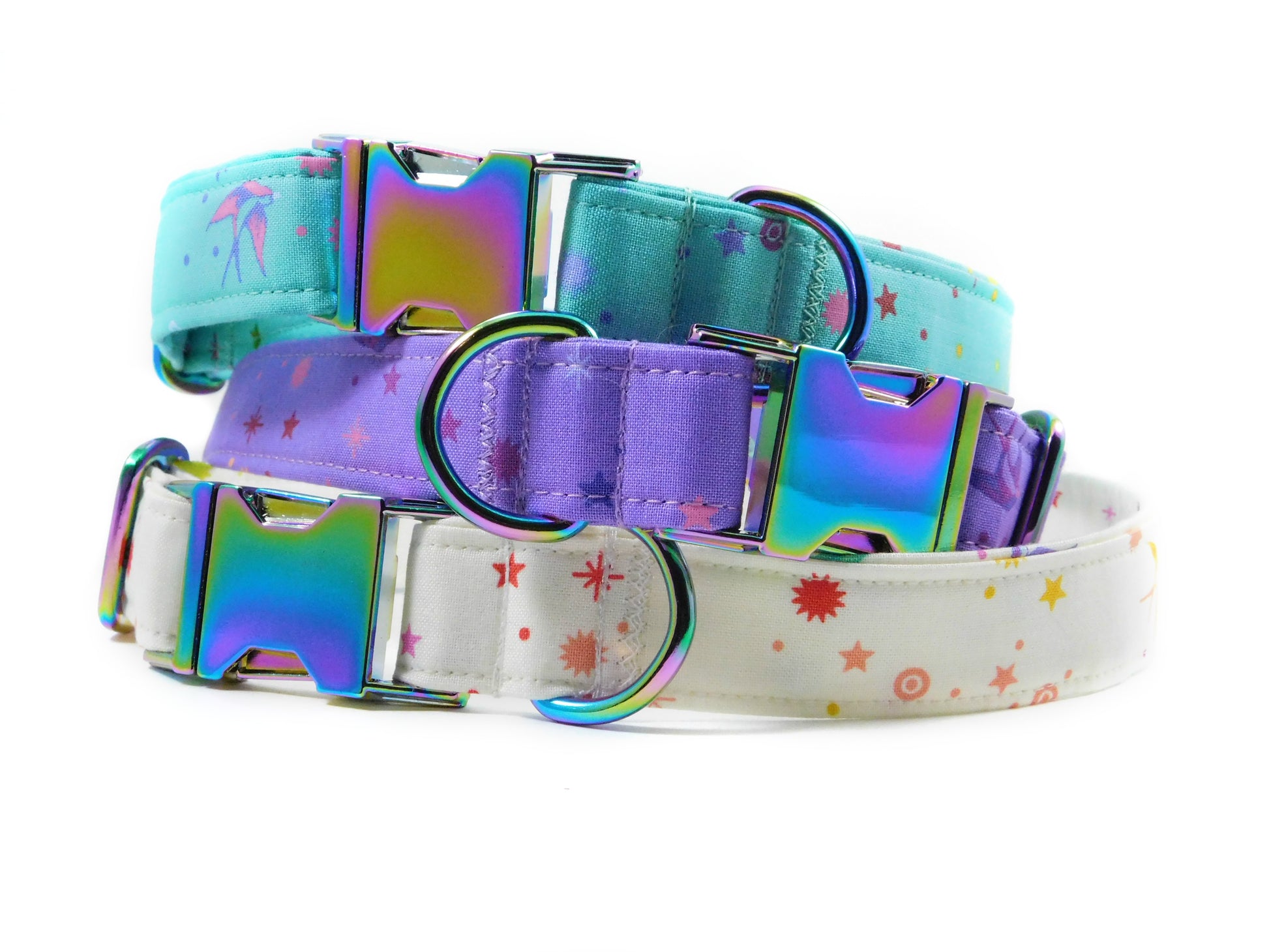 Birds of Summer in Teal Dog Collar/ Cat Collar - Charlotte's Pet