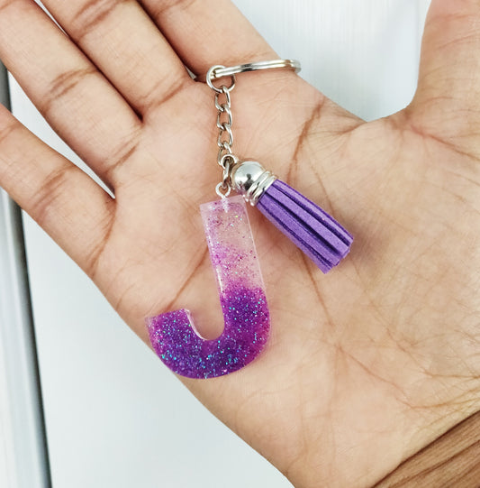 Glitter letter key chain by Cesare