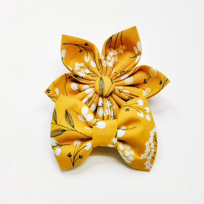 Golden Stems Dog & Cat Bow Tie/ Collar Flower