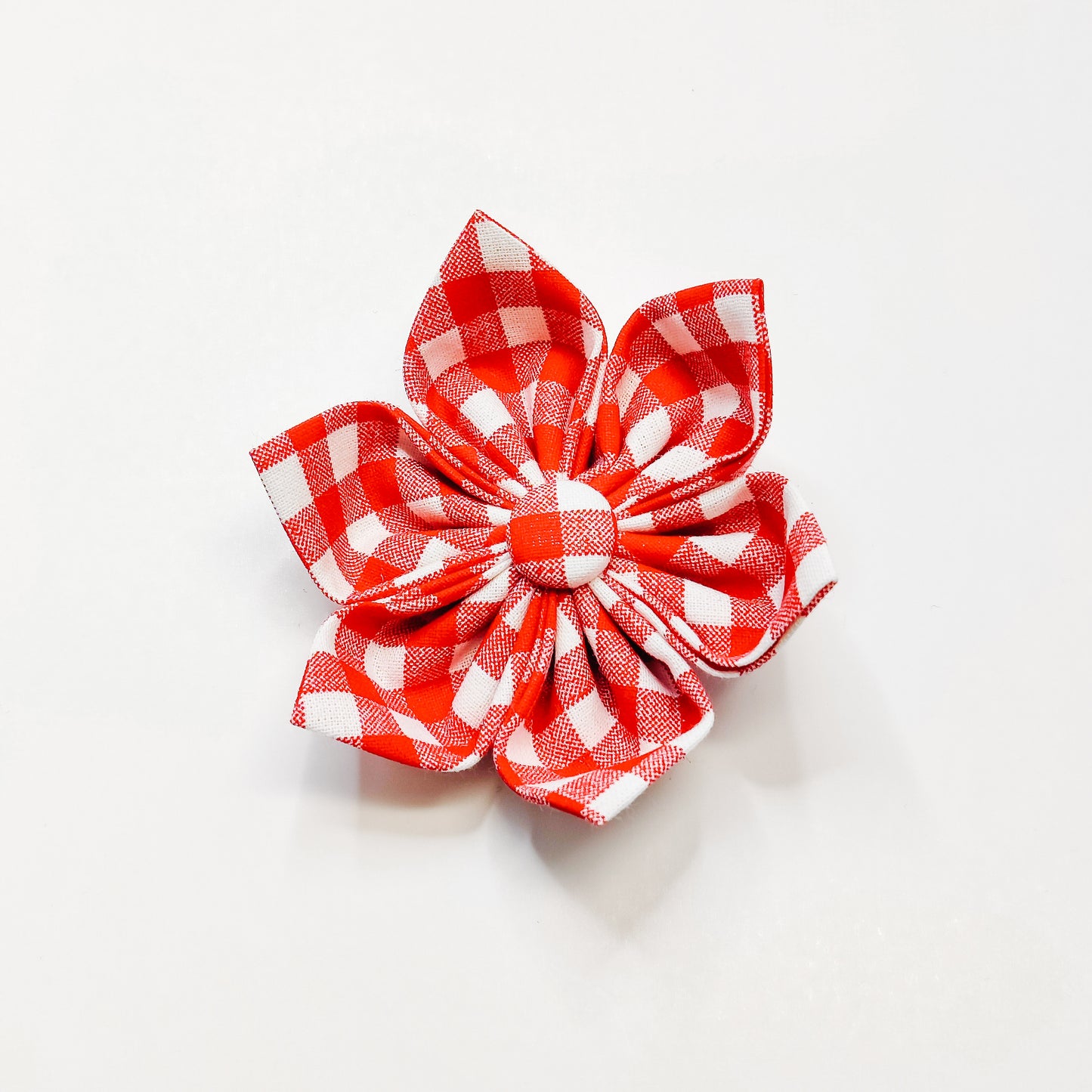 Red Gingham Dog & Cat Bow Tie/ Collar Flower