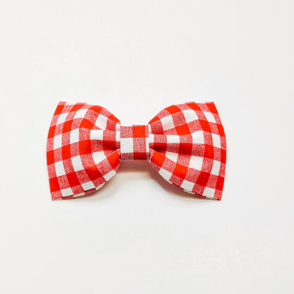 Red Gingham Dog & Cat Bow Tie/ Collar Flower