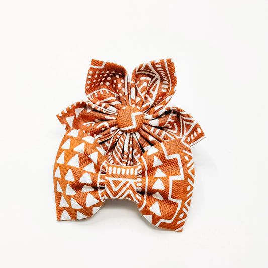 Rust Moroccan Dog & Cat Bow Tie/ Collar Flower