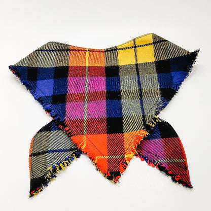 Black Rainbow Plaid Fringe Bandana