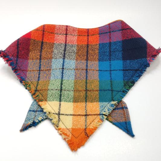 Ombre Rainbow Plaid Fringe Bandana