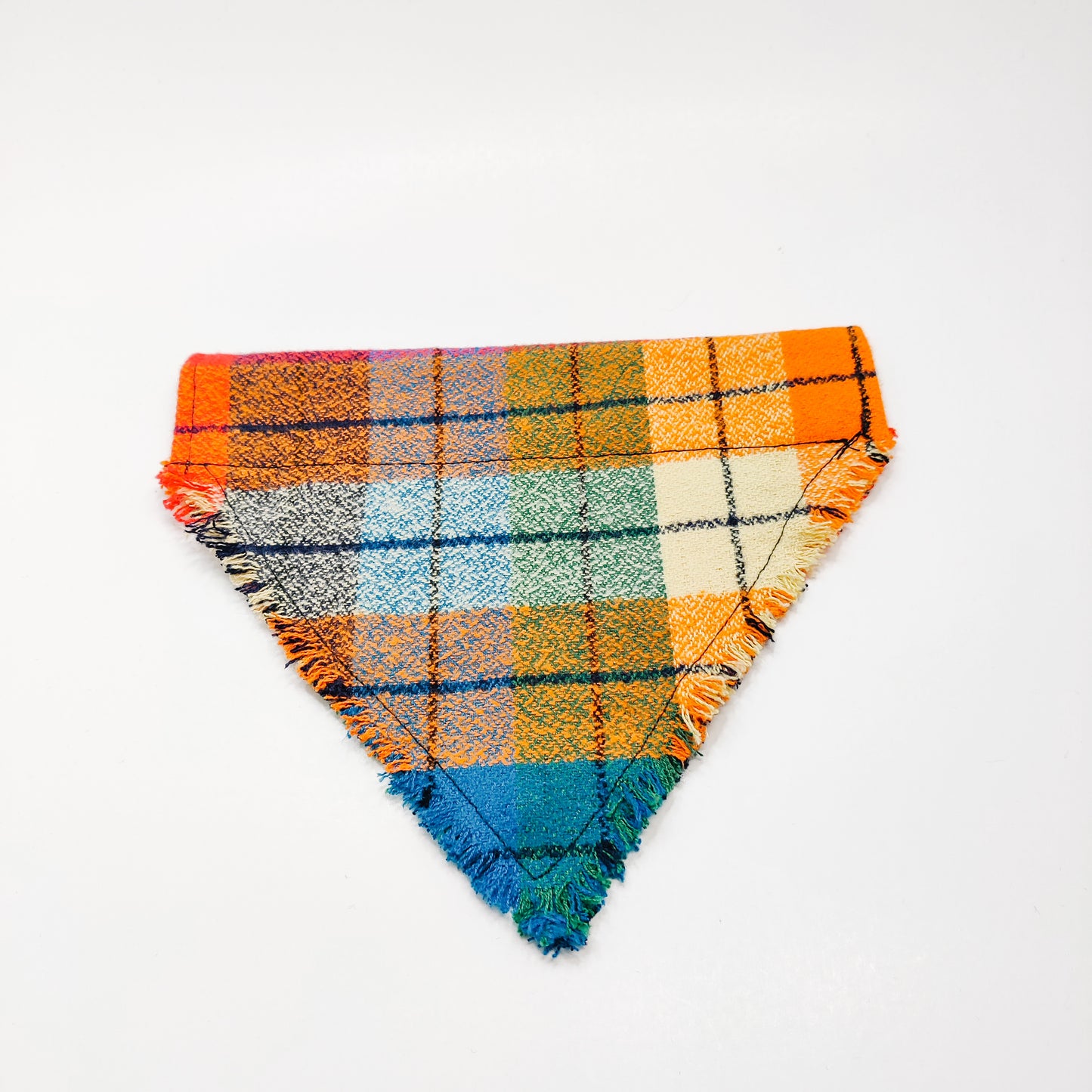 Ombre Rainbow Plaid Fringe Bandana