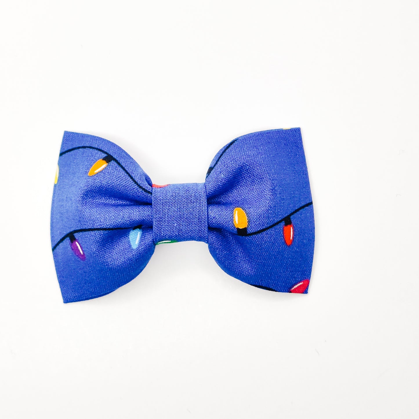String Lights on Blue Dog & Cat Bow Tie/ Collar Flower