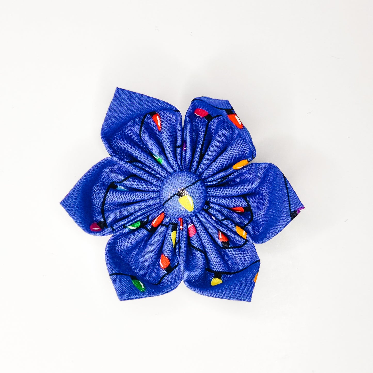 String Lights on Blue Dog & Cat Bow Tie/ Collar Flower