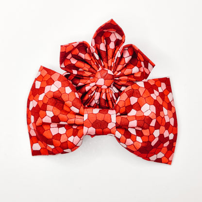 Red Stones Dog & Cat Bow Tie/ Collar Flower
