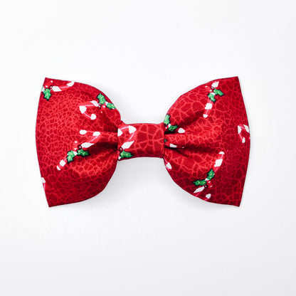 Candy Cane Crinkle Dog & Cat Bow Tie/ Collar Flower