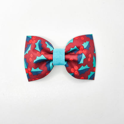 Holly on Red Dog & Cat Bow Tie/ Collar Flower