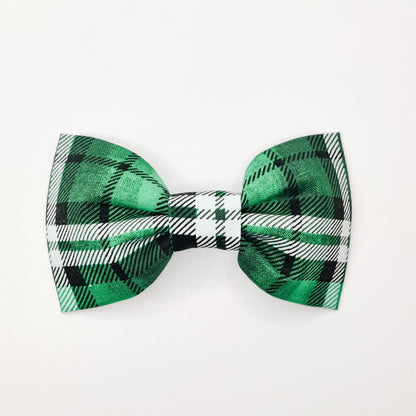 Green and White Plaid Dog & Cat Bow Tie/ Collar Flower