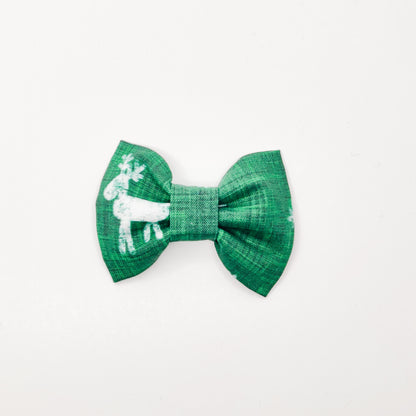 Reindeer on Green Dog & Cat Bow Tie/ Collar Flower