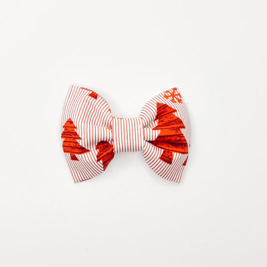 Red Tree Line Dog & Cat Bow Tie/ Collar Flower