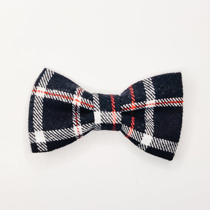 Black Plaid Woven Dog & Cat Bow Tie/ Collar Flower