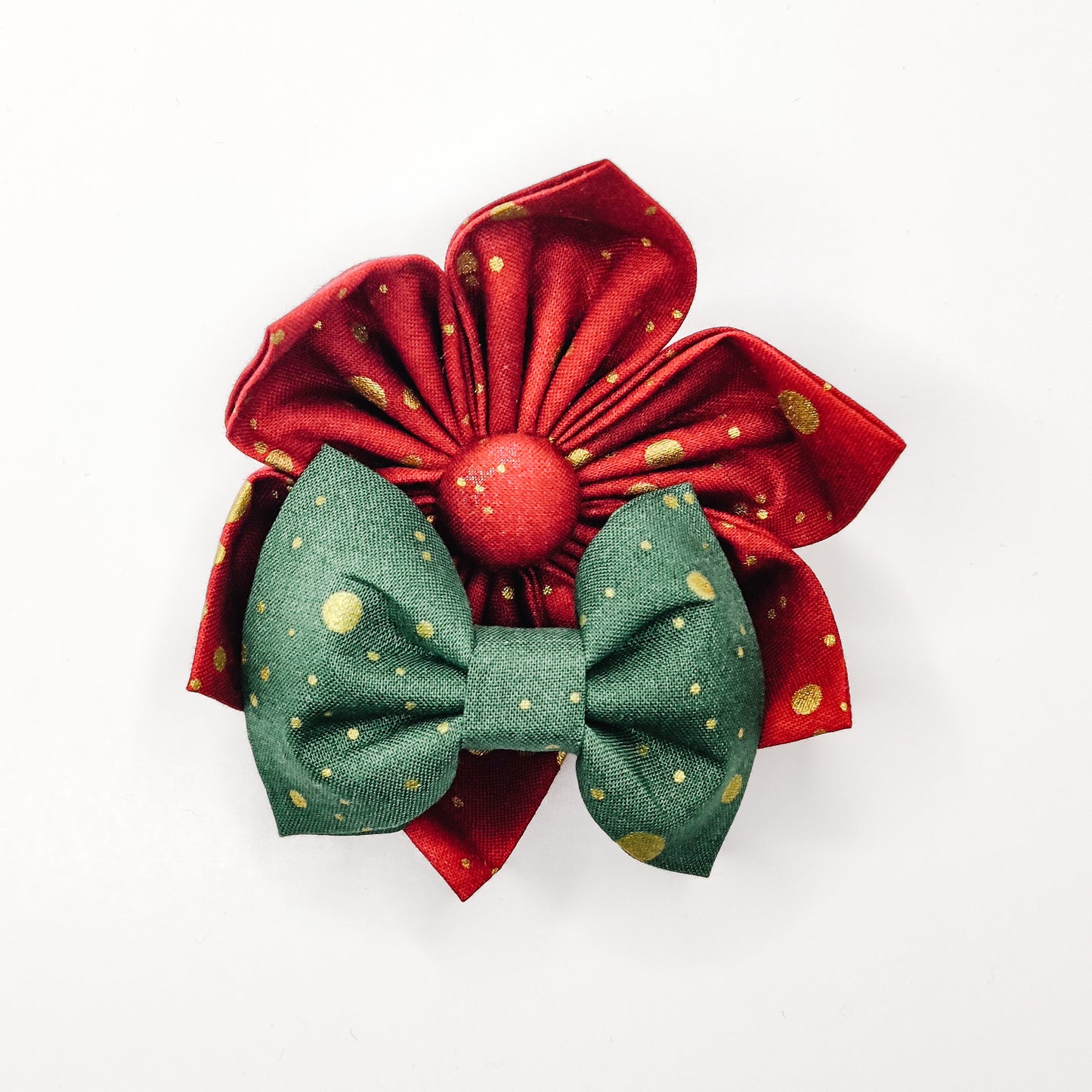 Sweet Dots on Red Dog & Cat Bow Tie/ Collar Flower