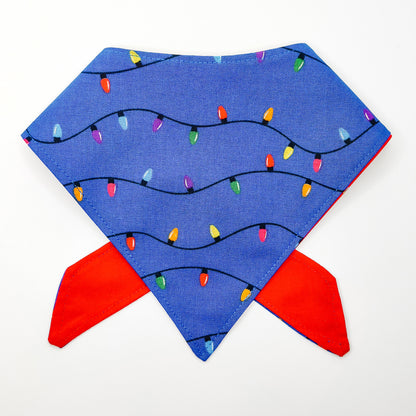 String Lights on Blue Dog Bandana & Cat Bandana