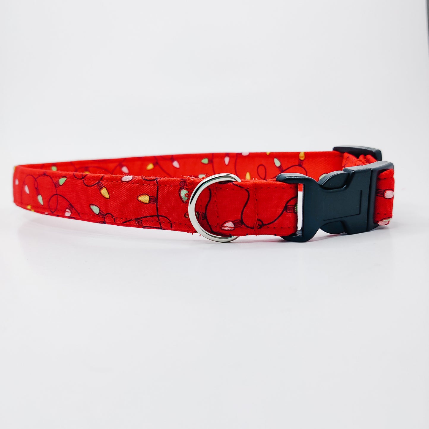 String Lights on Red Dog Collar/ Cat Collar