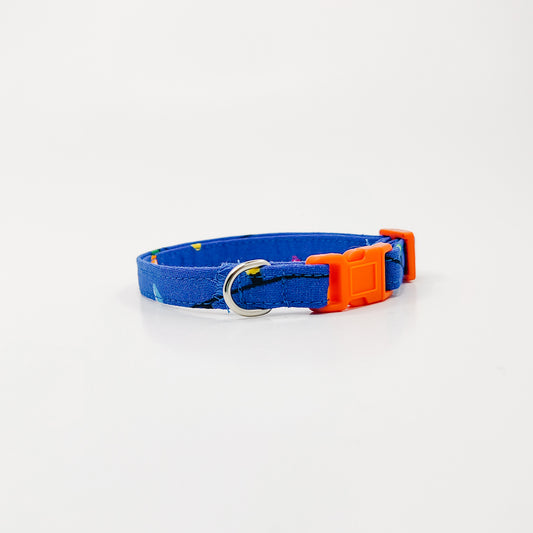 String Lights on Blue Dog Collar/ Cat Collar