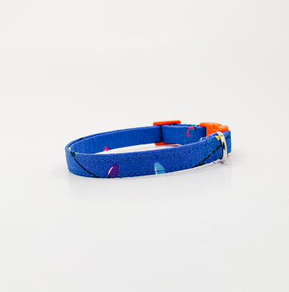 String Lights on Blue Dog Collar/ Cat Collar