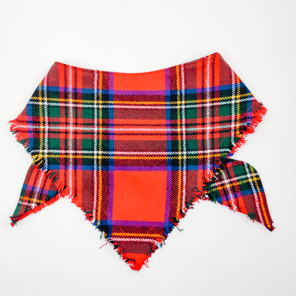 Classic Christmas Plaid Fringe Bandana