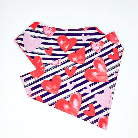 Hearts and Stripes Dog Bandana & Cat Bandana