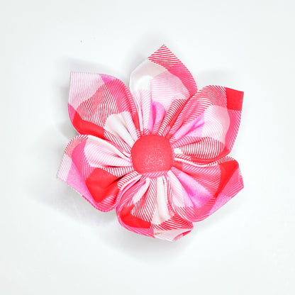 V-day Plaid Dog & Cat Bow Tie/ Collar Flower