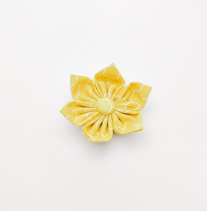 Yellow Honeycomb Dog & Cat Bow Tie/Collar Flower