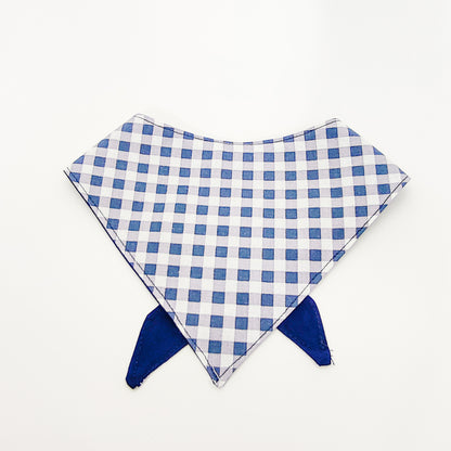 Navy Blue Gingham Dog Bandana & Cat Bandana