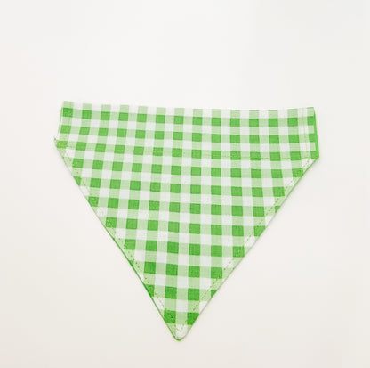 Lime Green Gingham Dog Bandana & Cat Bandana