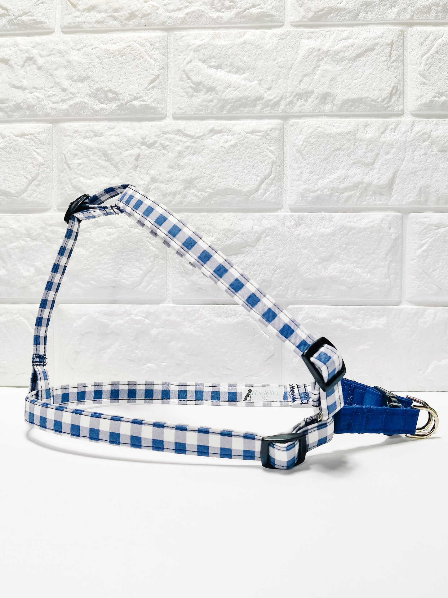 Navy Blue Gingham Harness