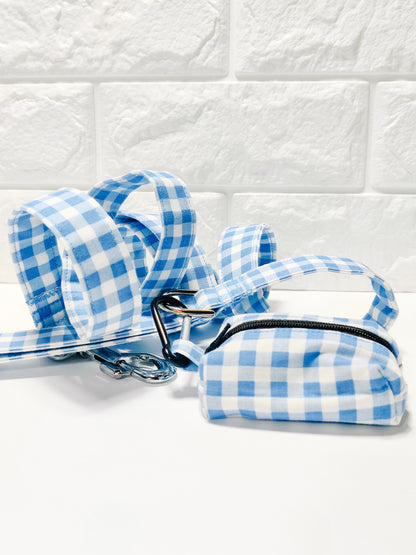Sky Blue Gingham Waste Bag Dispenser