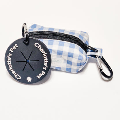Sky Blue Gingham Waste Bag Dispenser