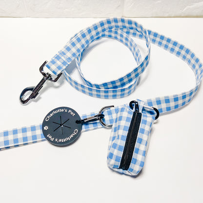 Sky Blue Gingham Waste Bag Dispenser