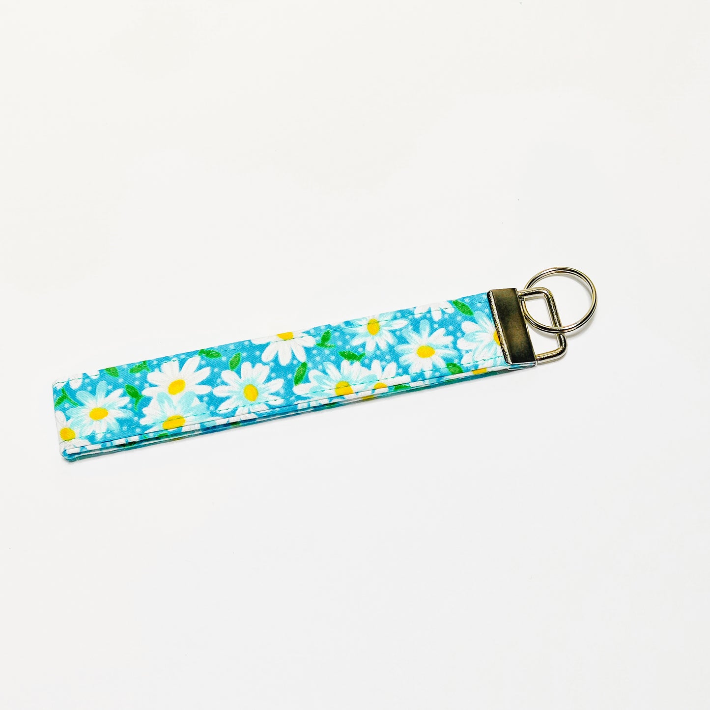 Aqua Daisy Key Wristlet