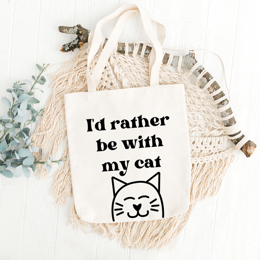 I'd Rather Be Cat Tote Bag