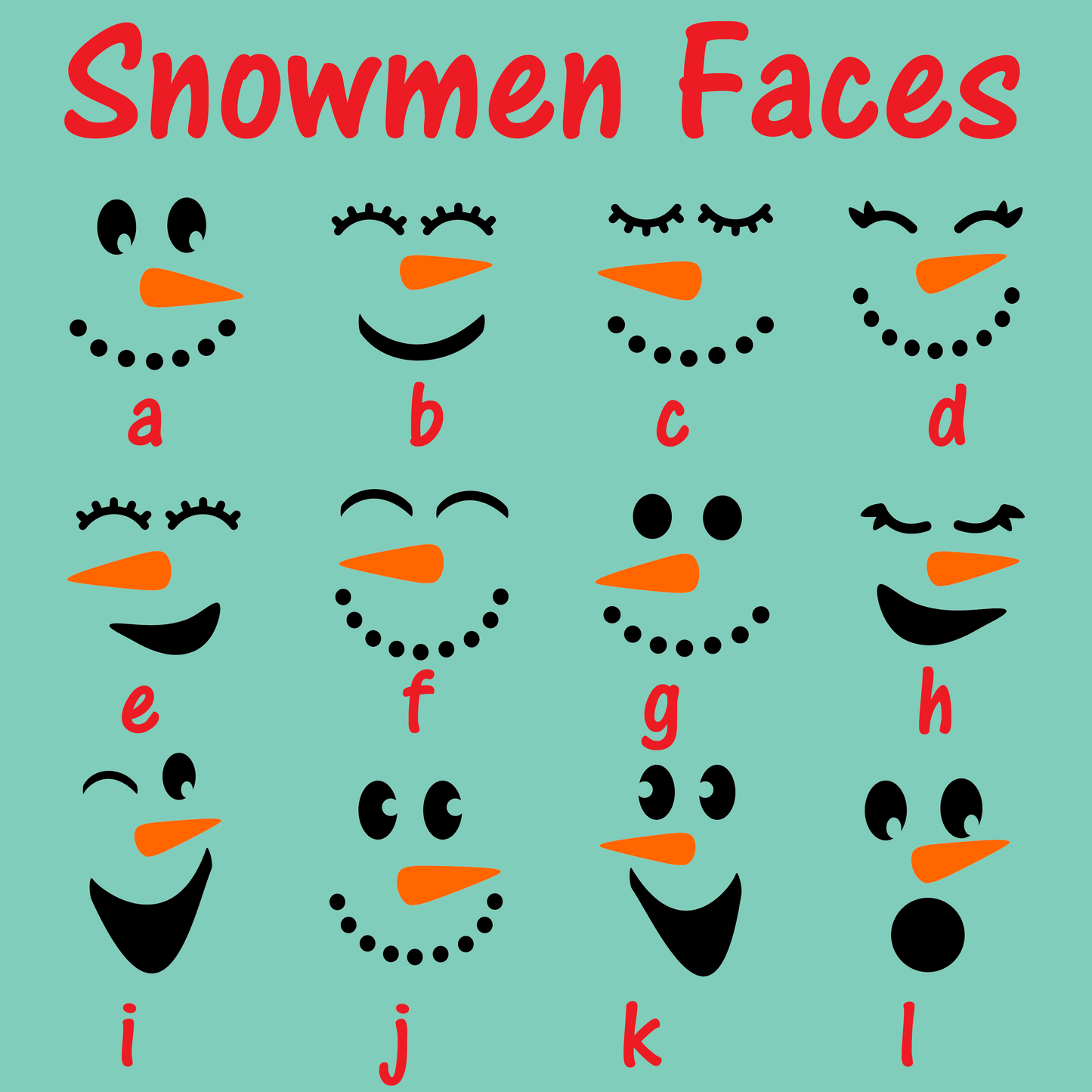 Snowmen Faces Dog Bandana & Cat Bandana