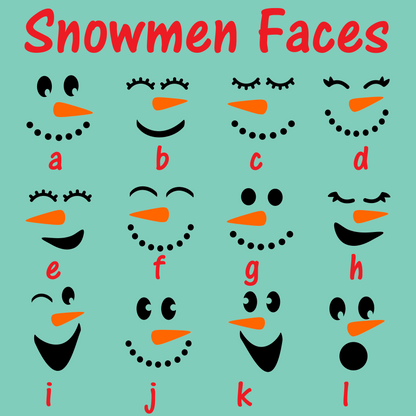 Snowmen Faces Dog Bandana & Cat Bandana