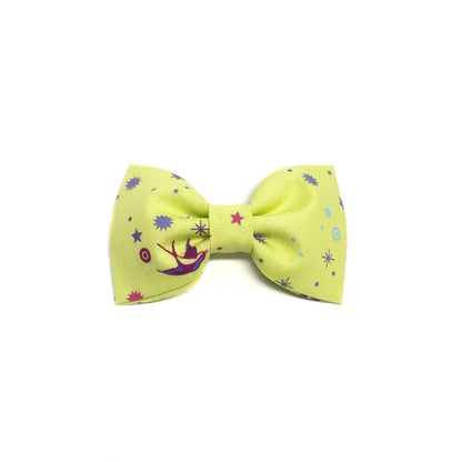 Birds of Summer in Lime Dog & Cat Bow Tie/ Collar Flower