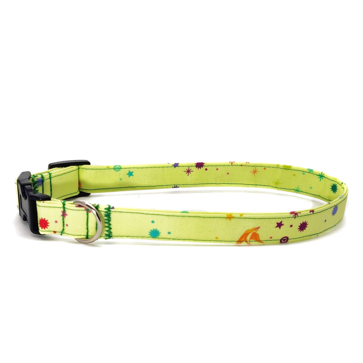 Birds of Summer in Lime Dog Collar/ Cat Collar