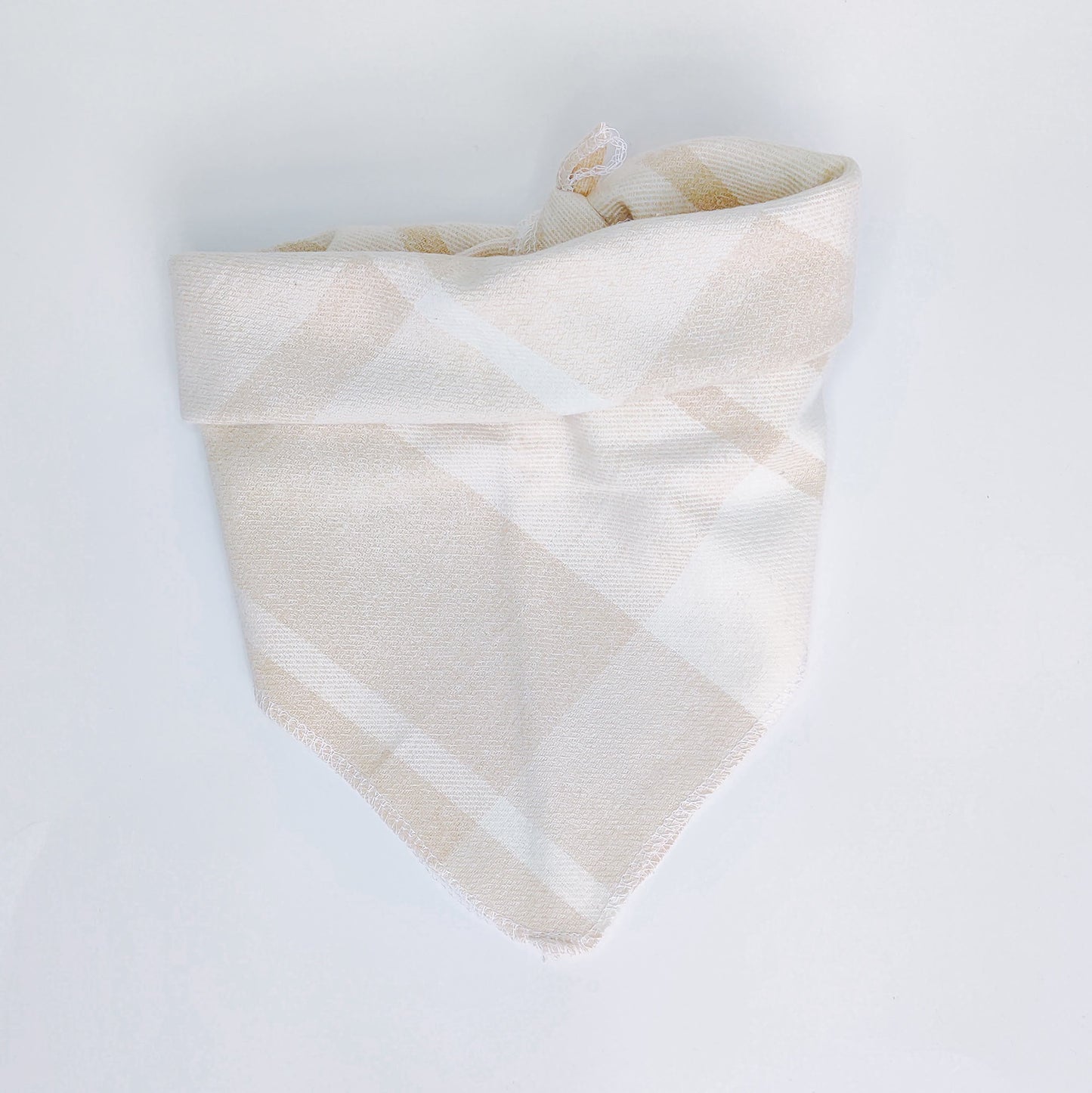 Cream Plaid Dog Bandana & Cat Bandana